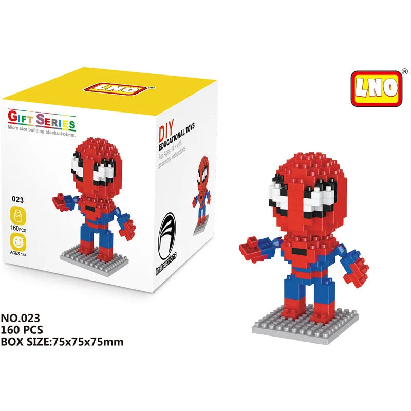 Avengers Micro Diamond Building Block Set: Iron Man, Spider-Man, Captain America, and Hulk