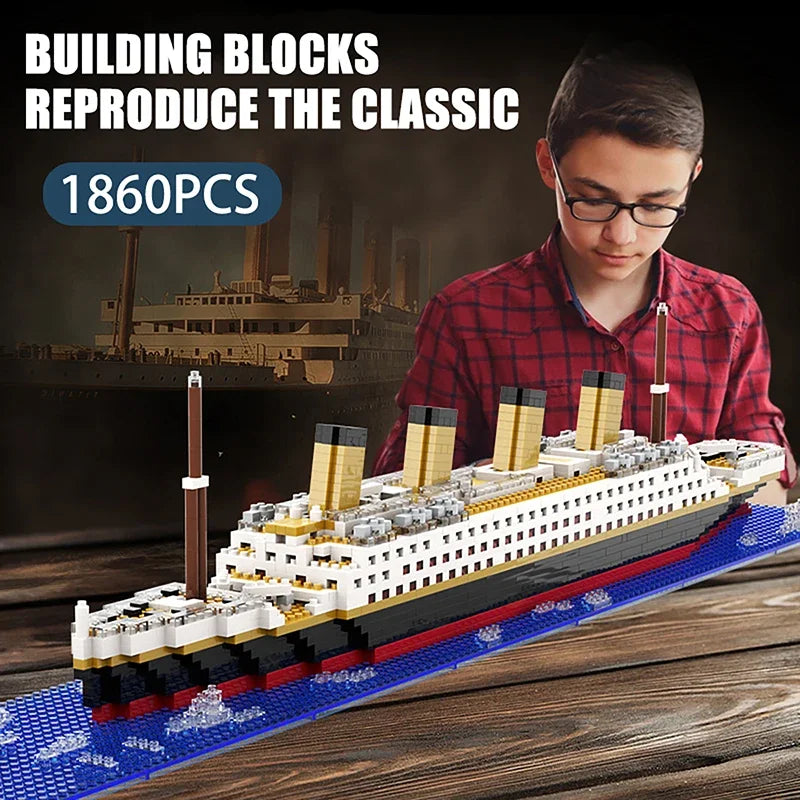 Titanic Creative Luxury Iceberg Cruise Ship DIY Model Building Block Set