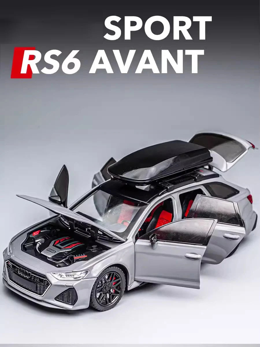 AUDI RS6 Adventure Wagon: 1:24 Scale Alloy Model Car with Sound and Light