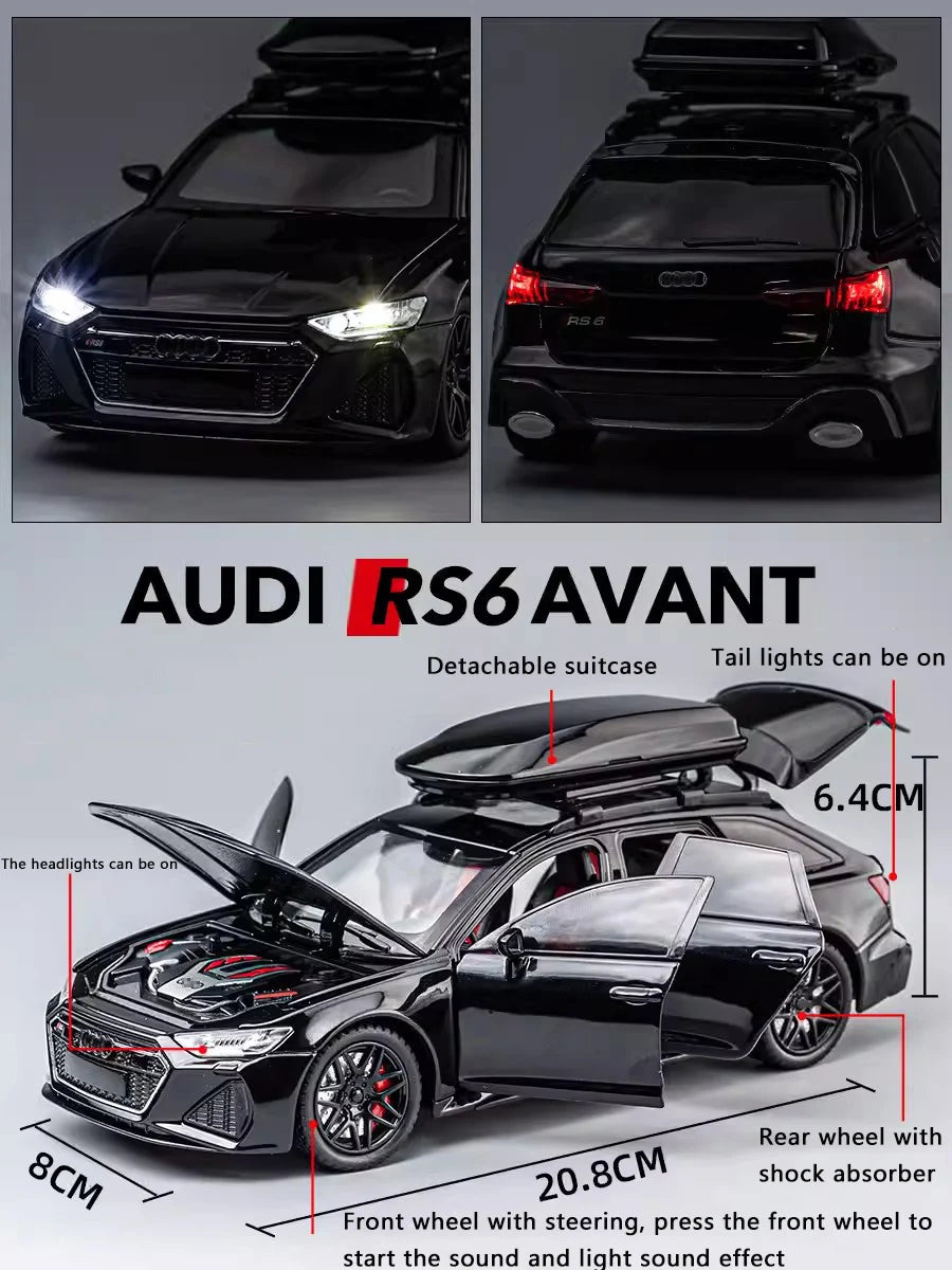 AUDI RS6 Adventure Wagon: 1:24 Scale Alloy Model Car with Sound and Light