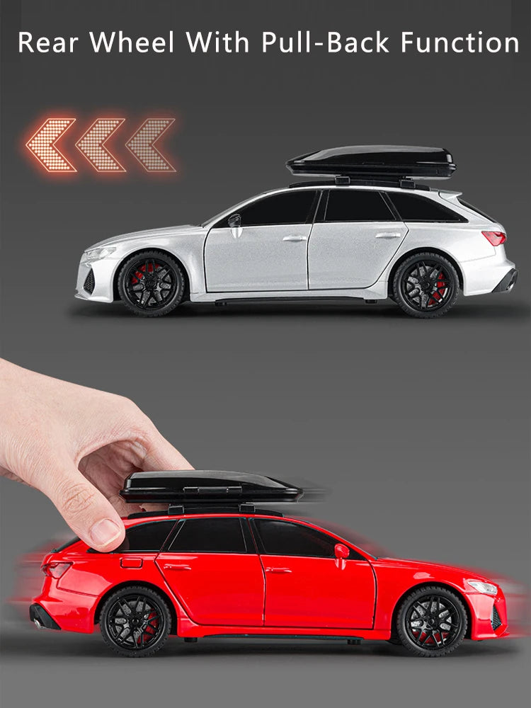 AUDI RS6 Adventure Wagon: 1:24 Scale Alloy Model Car with Sound and Light