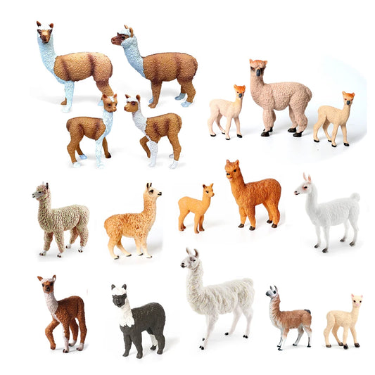 Realistic Farm World Alpaca Animal Model Figures